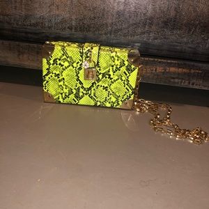 Neon Snakeskin Purse